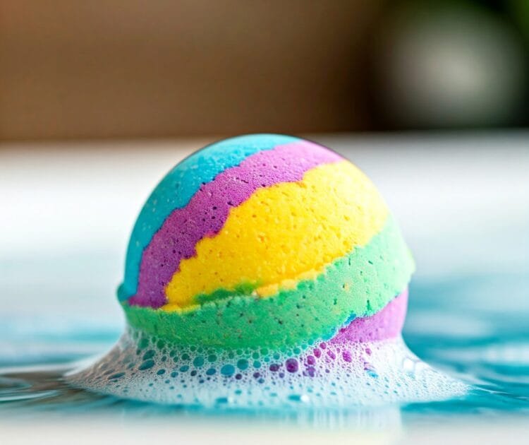 colourful bath bath in a tub