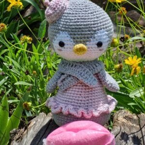 handmade crochet penguin for valentines day