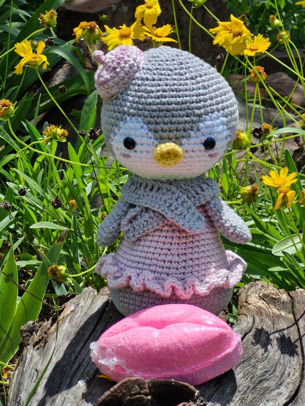 handmade crochet penguin for valentines day