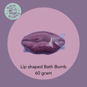 Lip shaped bath bombs